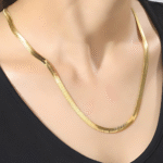 Flat Snake Chain Necklace | Gold-Plated | Stainless Steel | Anti Tarnish